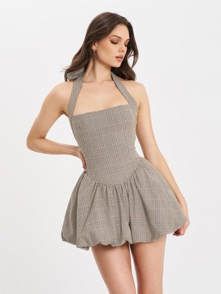 CHLOE PLAID BUBBLE DRESS