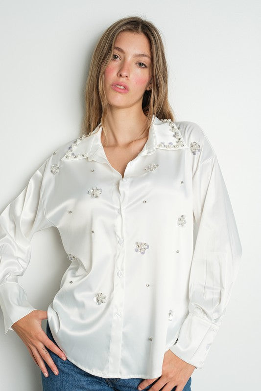 PEARL SATIN SHIRT