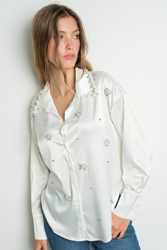 PEARL SATIN SHIRT