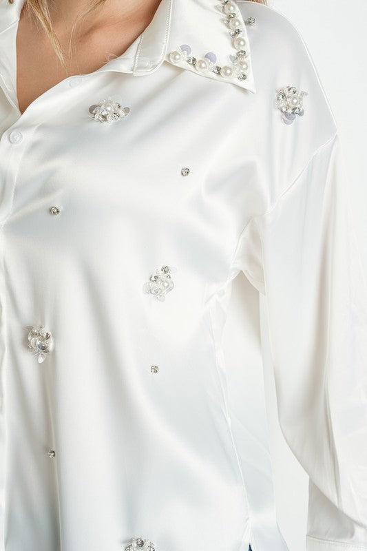 PEARL SATIN SHIRT